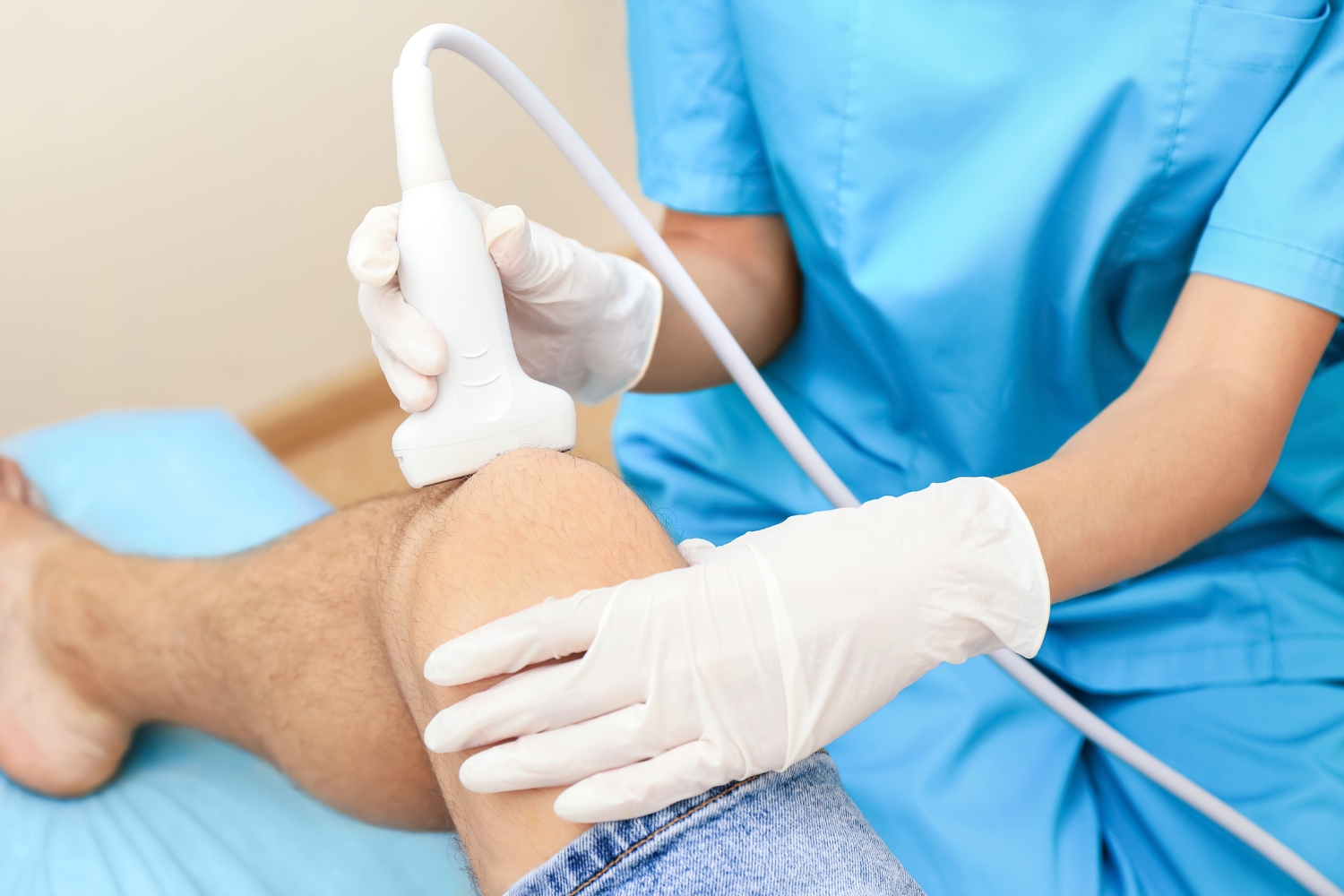 Ultraschall-Untersuchung vom Knie