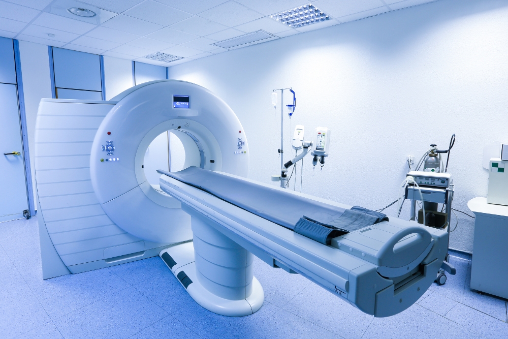 CT-Scanner für Thorax-Untersuchung in einem Krankenhaus