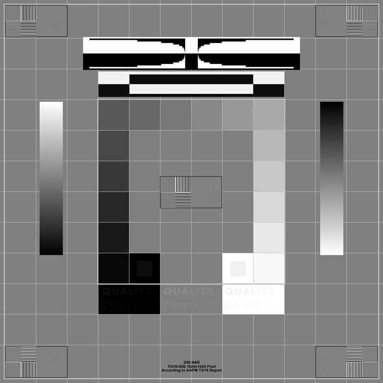 TG18-OIQ Testbild für Konstanzprüfung Befundungsmonitor